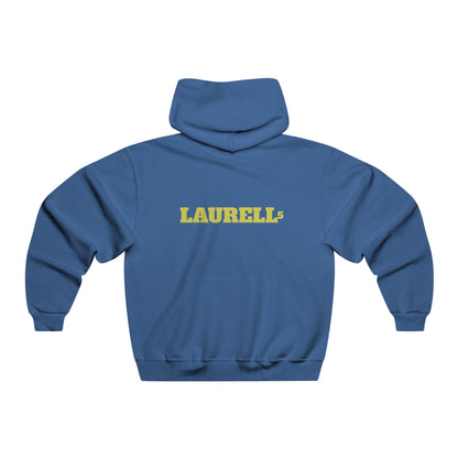 Royal blue hoodie with yellow logo