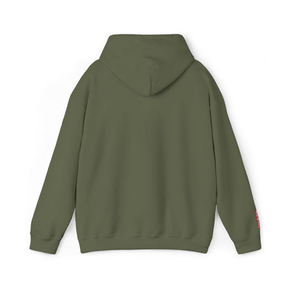 Red logo on military green (embroidery)