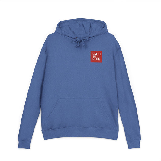 Red square logo hoodie