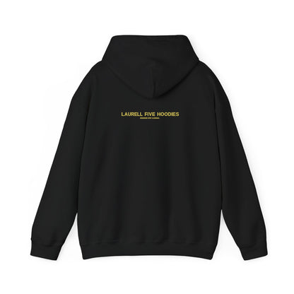 BLACK and yellow Laurell Five hoodie
