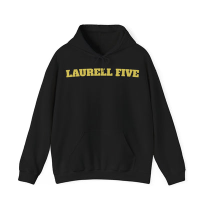BLACK and yellow Laurell Five hoodie