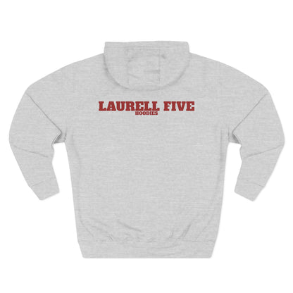 Heather gray, red Laurell Five hoodie