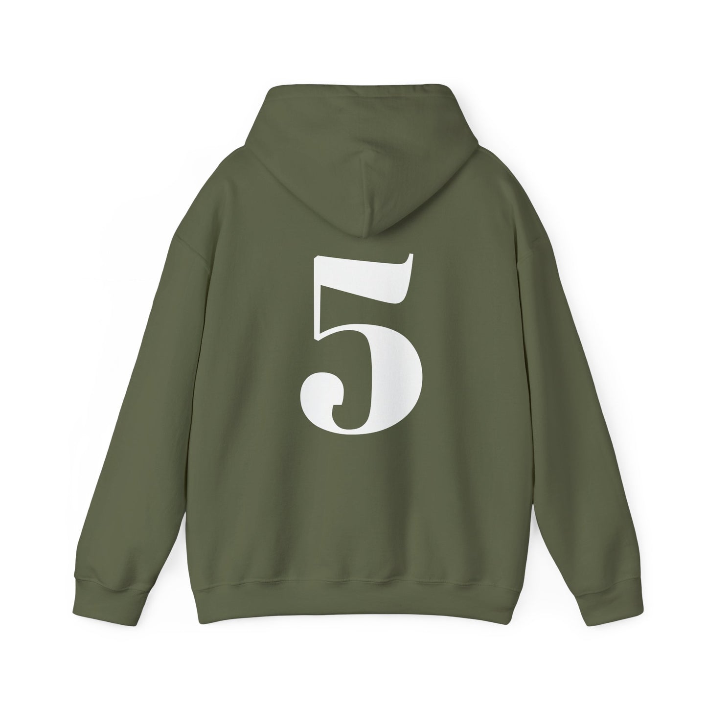 Laurell 5 hoodie (military green and white)