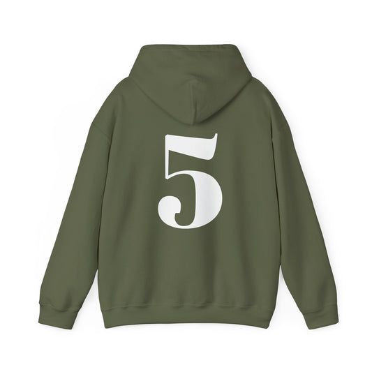 Laurell 5 hoodie (military green and white)